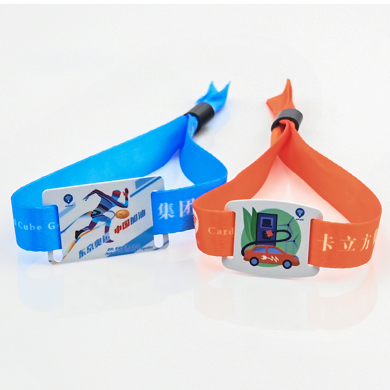 入場音樂NFC織嘜小卡RFID織嘜腕帶游樂場智能織嘜腕帶3